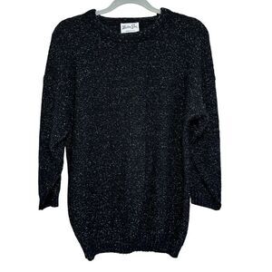 Vintage 90s‎ 80s Helen Sue Knit Sweater M Multicolor Sparkle Shimmer Holiday USA
